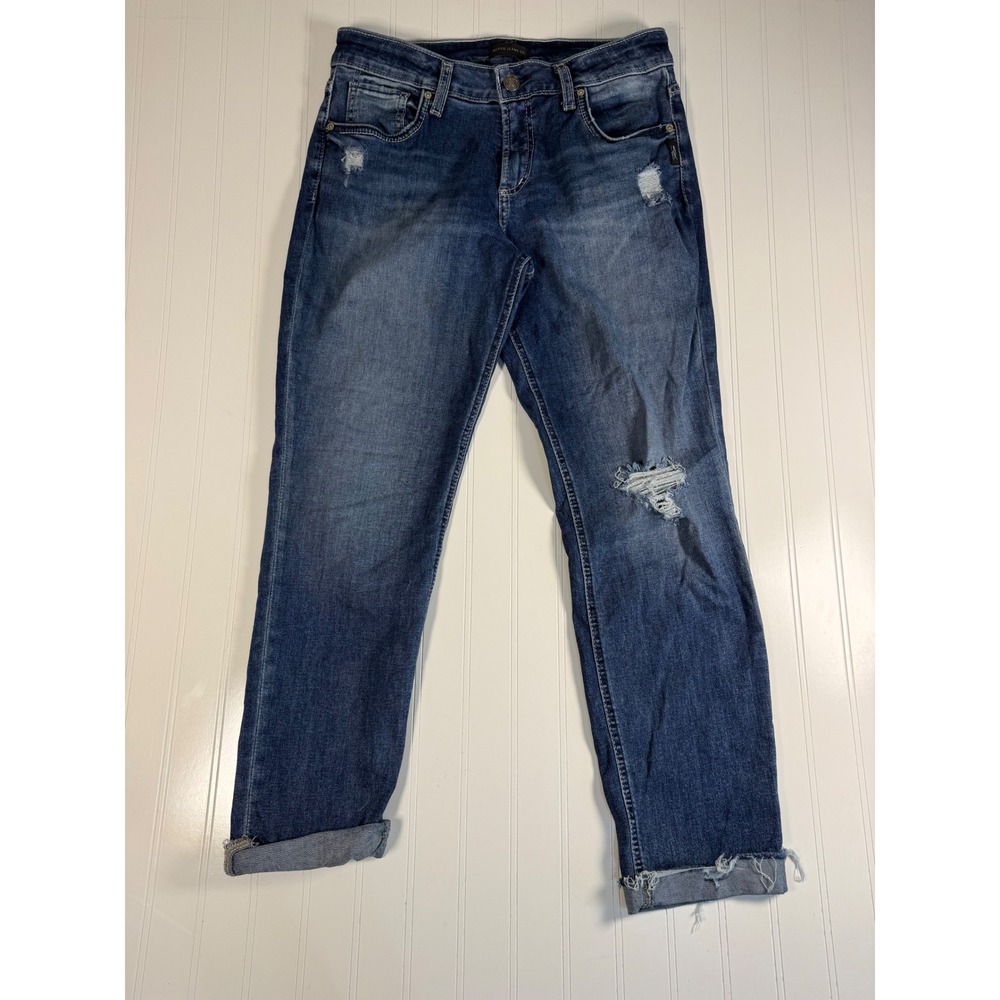Silver Jeans Co Boyfriend Distressed Medium Wash Jeans W31 L29 L27170EPX329